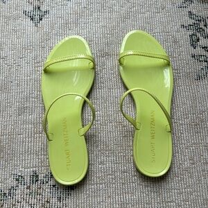 Stuart Weitzman Sawyer Jelly Slide Electric Lime Beach Vacation Neon 10 Sandals